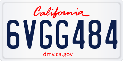 CA license plate 6VGG484