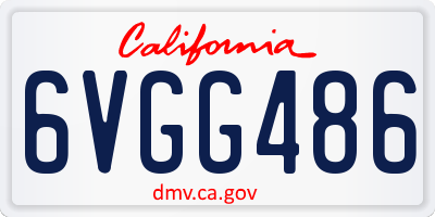 CA license plate 6VGG486
