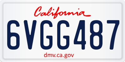 CA license plate 6VGG487
