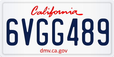 CA license plate 6VGG489