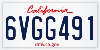 CA license plate 6VGG491