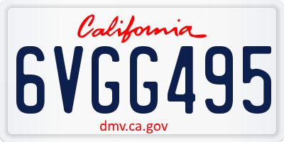CA license plate 6VGG495