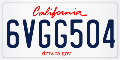 CA license plate 6VGG504