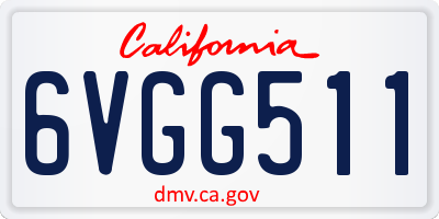 CA license plate 6VGG511