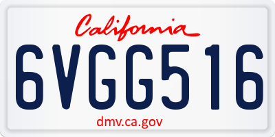 CA license plate 6VGG516