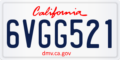 CA license plate 6VGG521