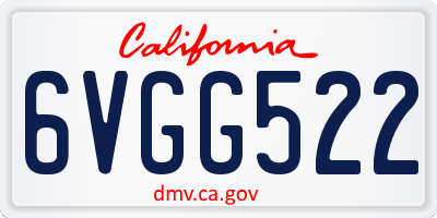 CA license plate 6VGG522