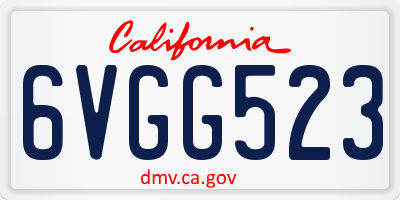 CA license plate 6VGG523