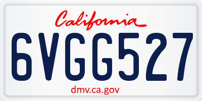 CA license plate 6VGG527
