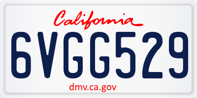 CA license plate 6VGG529