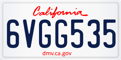 CA license plate 6VGG535