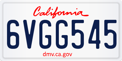 CA license plate 6VGG545