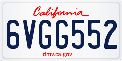 CA license plate 6VGG552