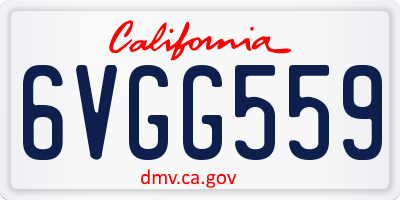 CA license plate 6VGG559