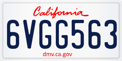 CA license plate 6VGG563