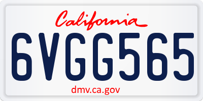 CA license plate 6VGG565