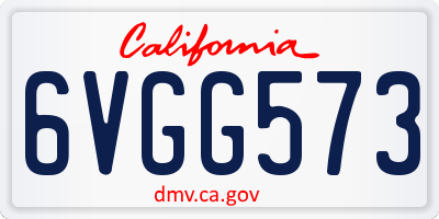 CA license plate 6VGG573