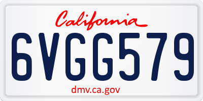 CA license plate 6VGG579