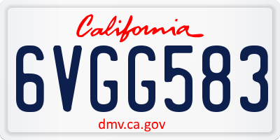 CA license plate 6VGG583