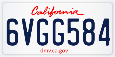 CA license plate 6VGG584