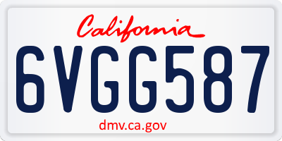 CA license plate 6VGG587