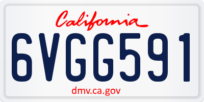 CA license plate 6VGG591