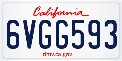 CA license plate 6VGG593