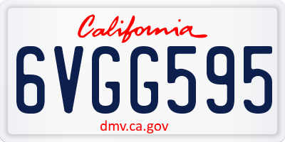 CA license plate 6VGG595