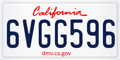 CA license plate 6VGG596