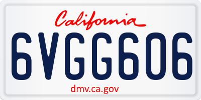 CA license plate 6VGG606