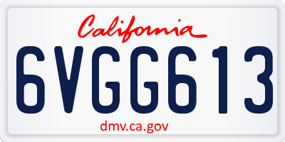 CA license plate 6VGG613
