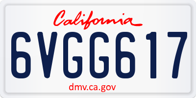 CA license plate 6VGG617