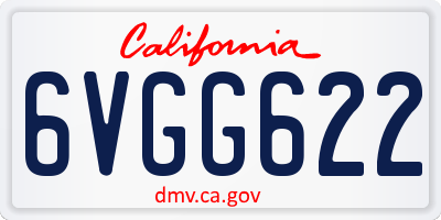 CA license plate 6VGG622