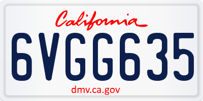 CA license plate 6VGG635
