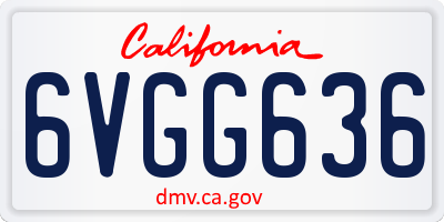 CA license plate 6VGG636