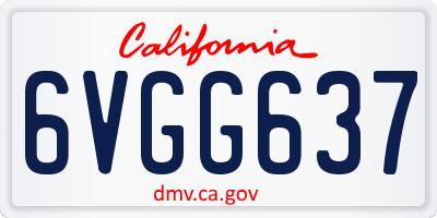 CA license plate 6VGG637