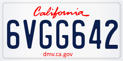 CA license plate 6VGG642