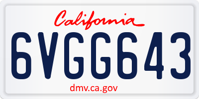 CA license plate 6VGG643