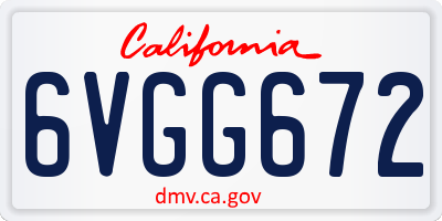 CA license plate 6VGG672