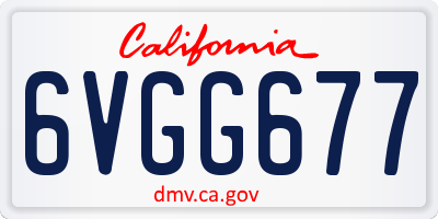 CA license plate 6VGG677