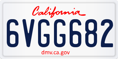CA license plate 6VGG682