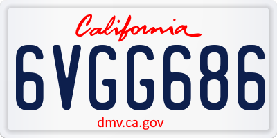 CA license plate 6VGG686