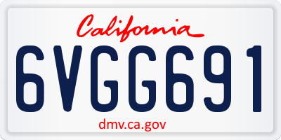CA license plate 6VGG691