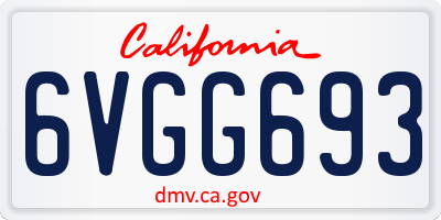CA license plate 6VGG693
