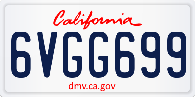 CA license plate 6VGG699