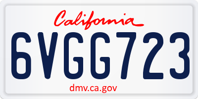 CA license plate 6VGG723