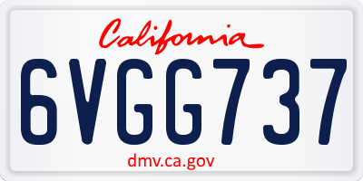 CA license plate 6VGG737