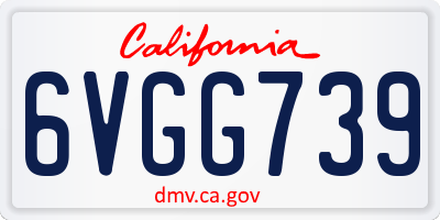 CA license plate 6VGG739