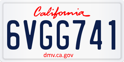 CA license plate 6VGG741