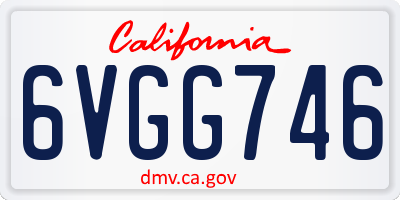 CA license plate 6VGG746